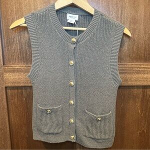 Song of Style by Aimee Song Green Knit Button Front Top with Gold Buttons
